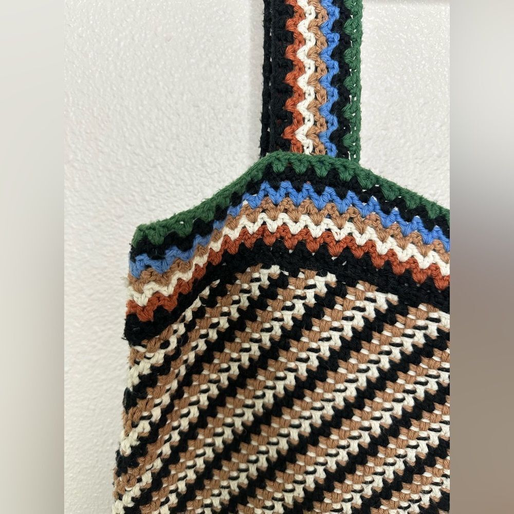 Veronica Beard Livina Woven Knit Sweater Stripe Diagnol Geometric Tank Top XL - Picture 4 of 10